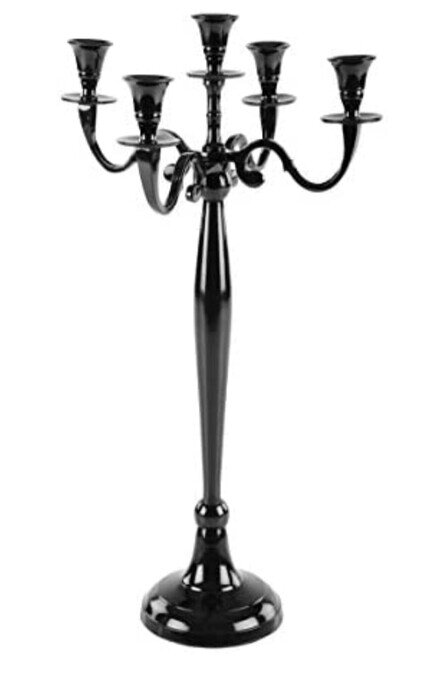 Eleganter schwarzer 5-armiger Kerzenständer 80cm #MIETE#