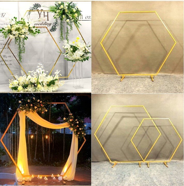 Geometrische 6-eckige Metall Bogen «Hexagon» #MIETE#