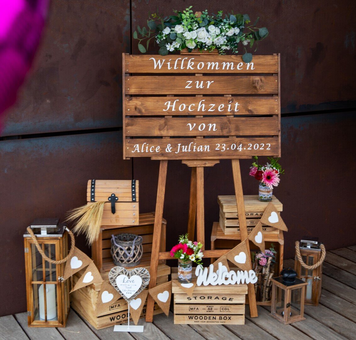 Willkommensschild Individuelle Vintage Typ 5 #MIETE#