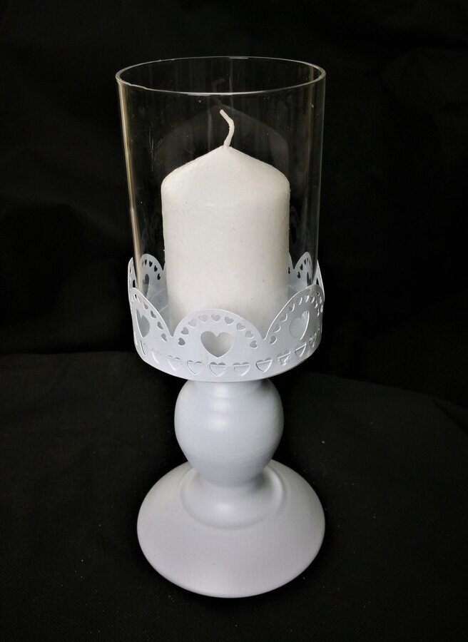 Kerzenständer "Shebby" in Weiss