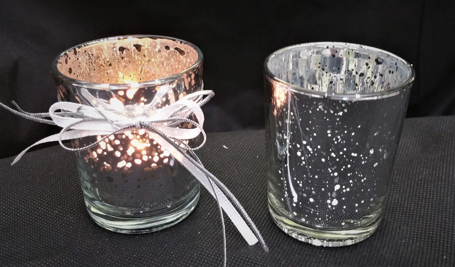 Teelichtergläser in Silber 2