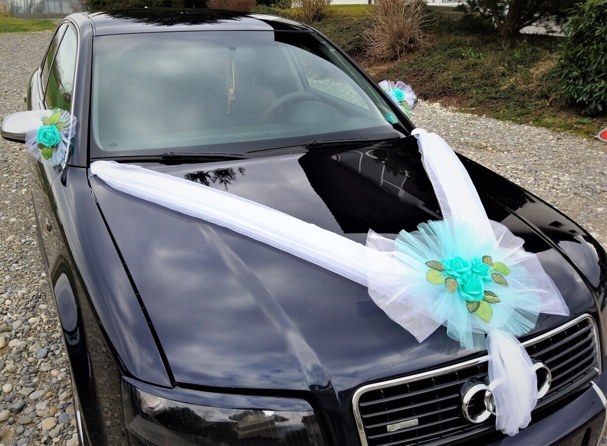 Autodekoration in Weiss-Mint-Grün #MIETE#