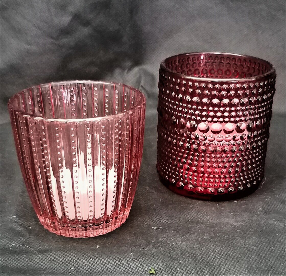 Teelichtergläser in Rosa