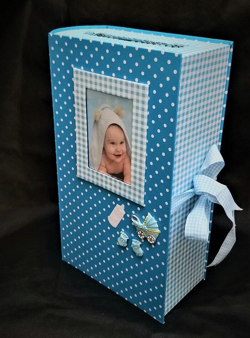 Briefbox für Gaben in Weiss-Blau #MIETE#