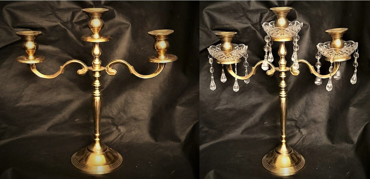3-armige Kerzenständer in Gold