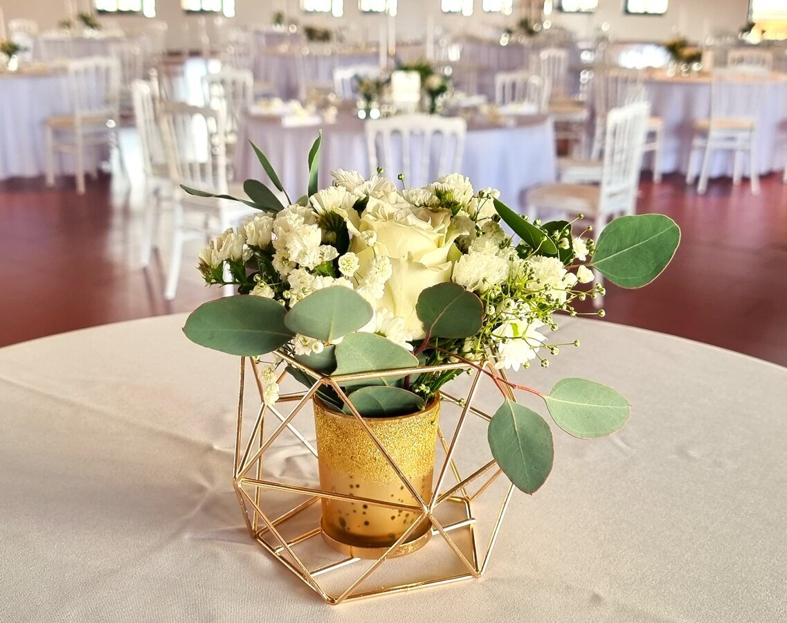 OA-AB03 geometrische goldene Vase mit Blumen #ONLINE-OFFERTE#