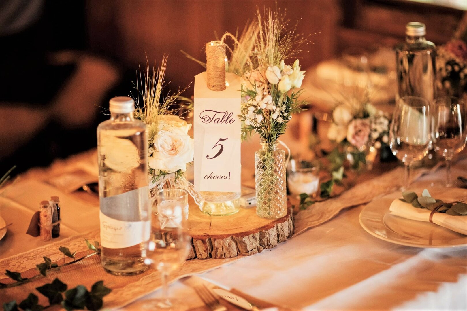 OA-TD03 Runde Vintage Tischdeko mit Blumen #ONLINE-OFFERTE#