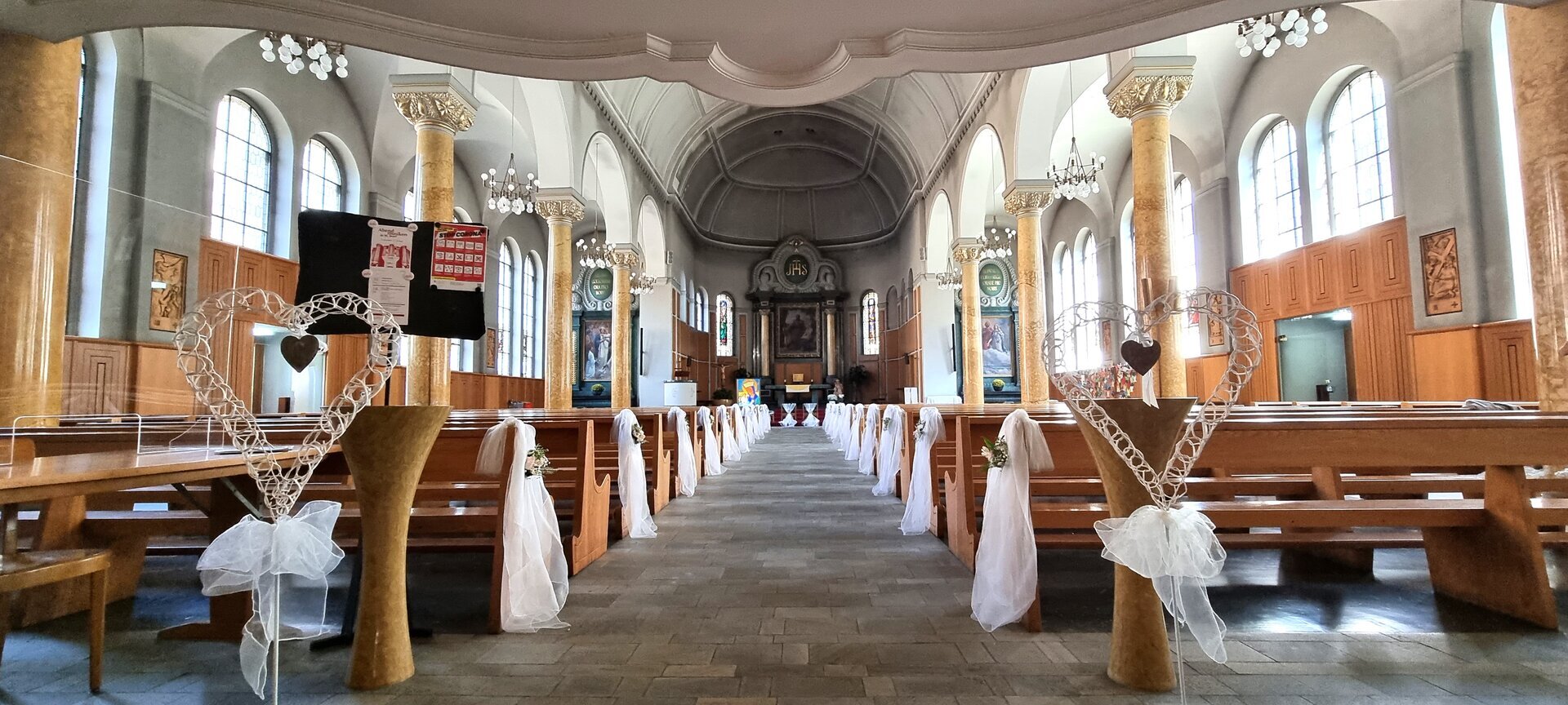 OA-KD04 Breite weisse Organzaschleifen für Kirchenbänke #ONLINE-OFFERTE#