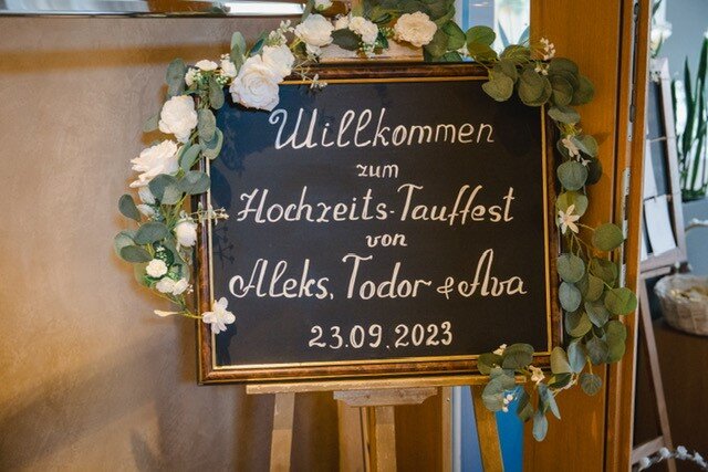 OA-EB04 Willkommensschild Vintage mit Kreidetafel #ONLINE-OFFERTE#