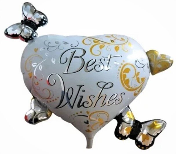 Folienballon "Best Wishes" in Herzform