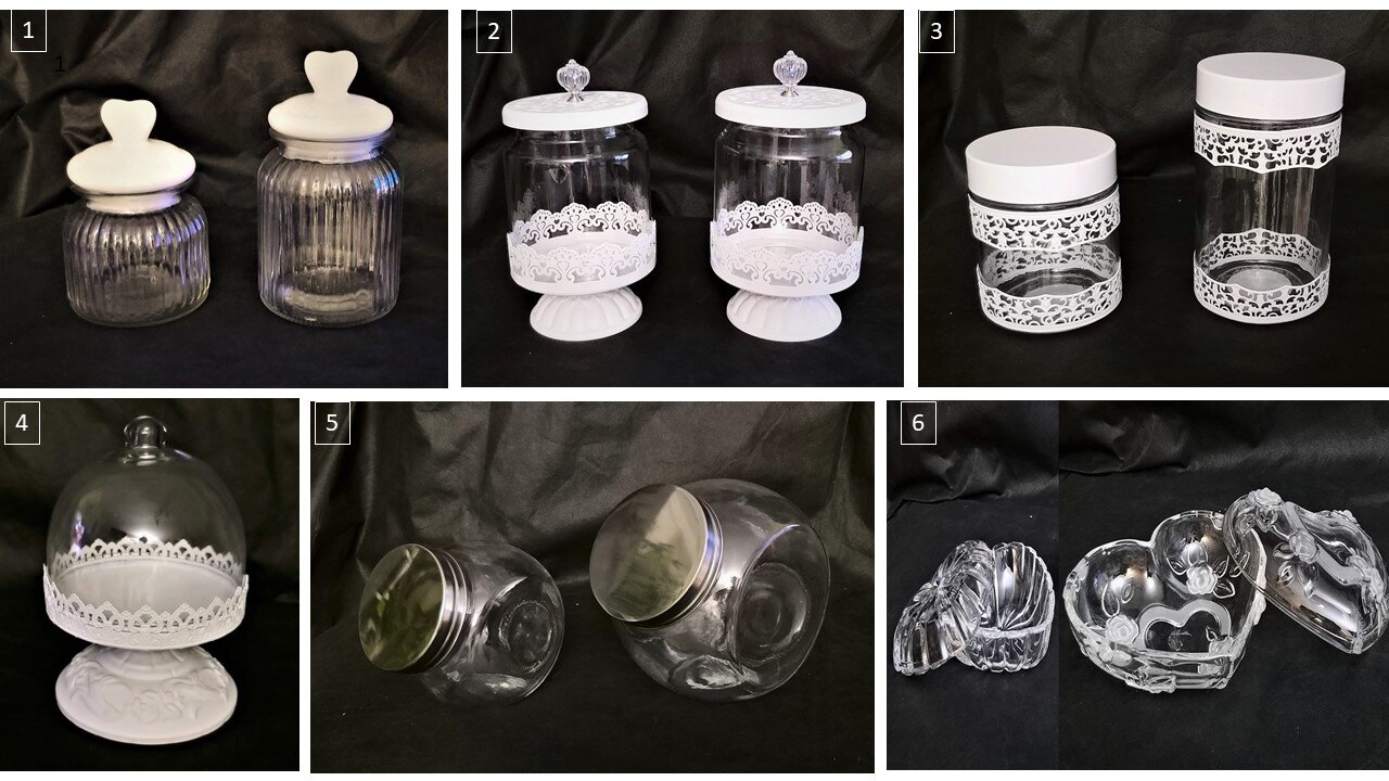 Candybar Bonboniere Glas Dosen für Süssigkeiten #MIETE#