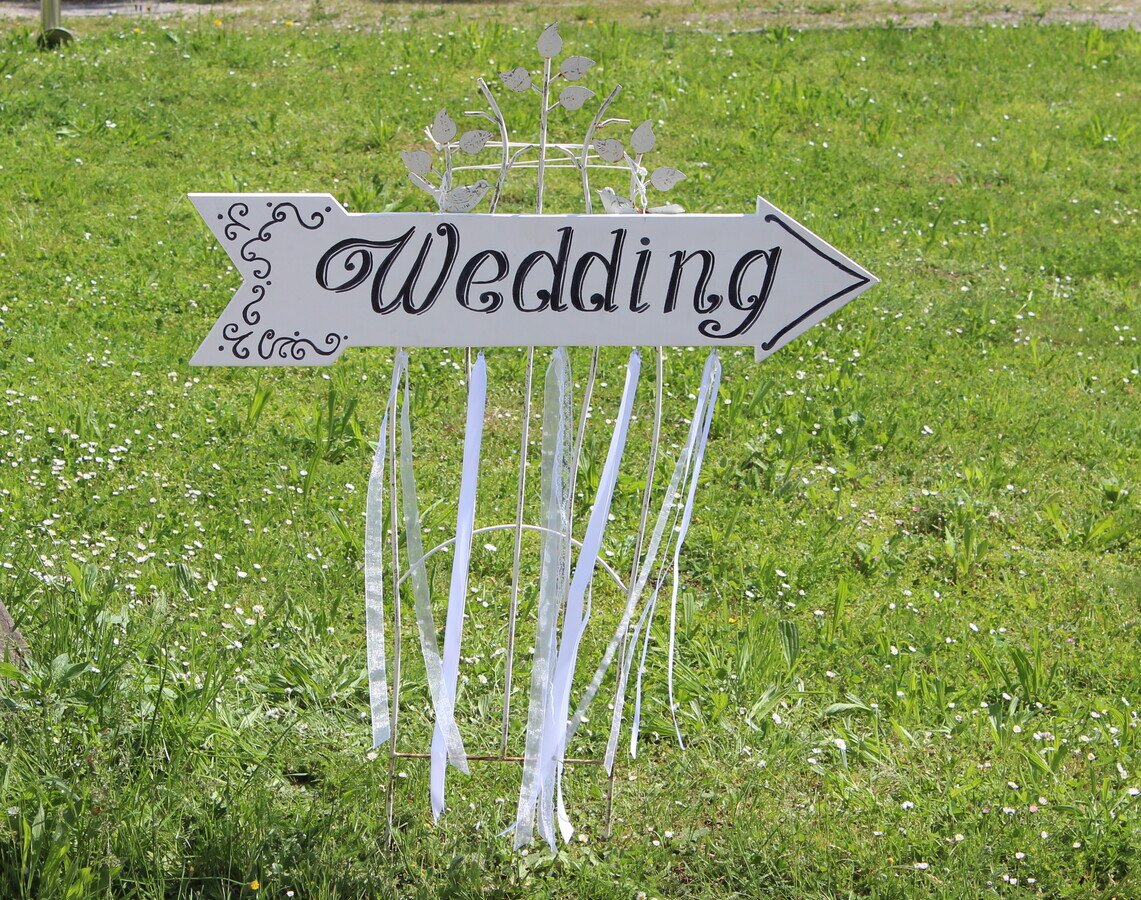 Wegweiser "WEDDING" mit Ständer #MIETE#