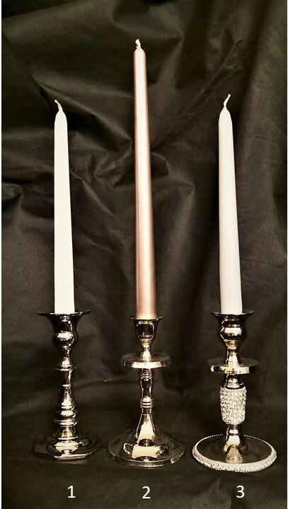 Hoher Kerzenhalter in Silber für Spitzenkerzen