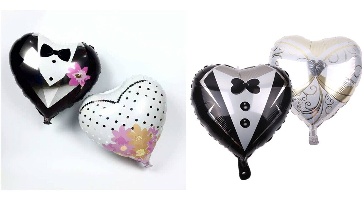 Folienballon "Wedding" in Herzform