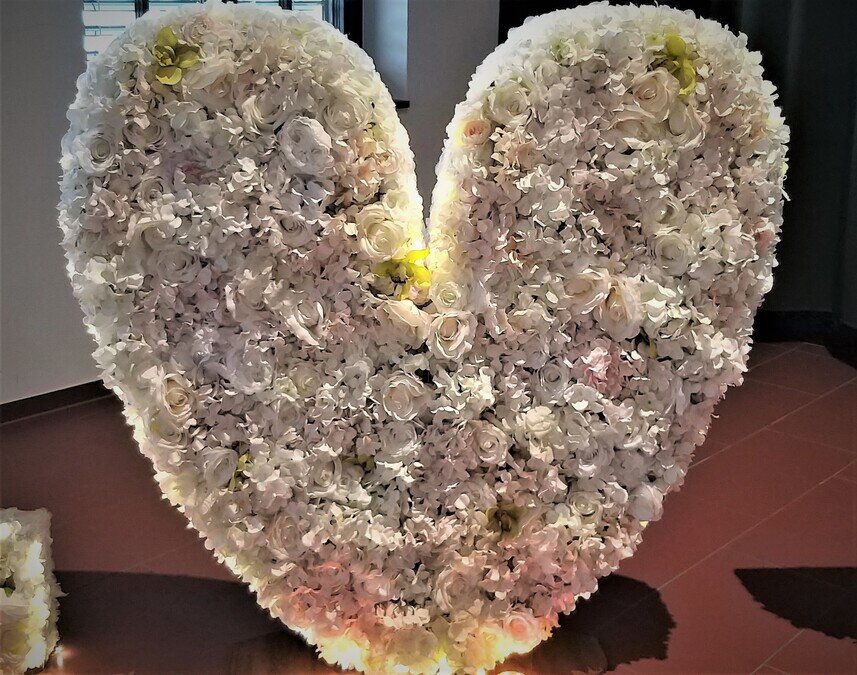 XXL Blumenherz mit LED-Beleuchtung #MIETE#