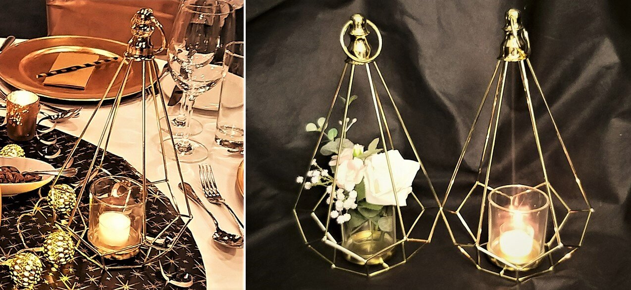 Geometrische Windlichter in "Pyramide" Form