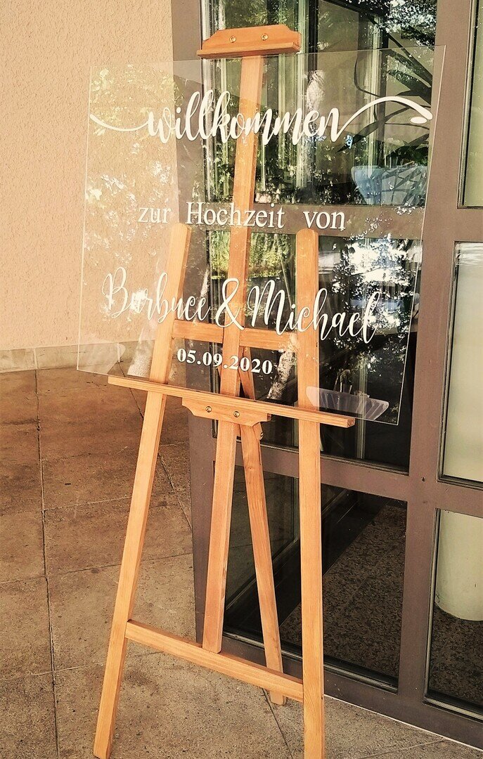 Willkommensschild Individuelle Acrylglas Typ 1 #MIETE#