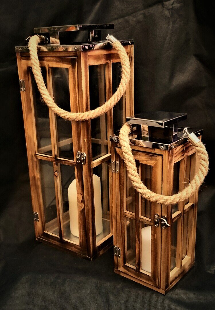 Holzlaterne eckig