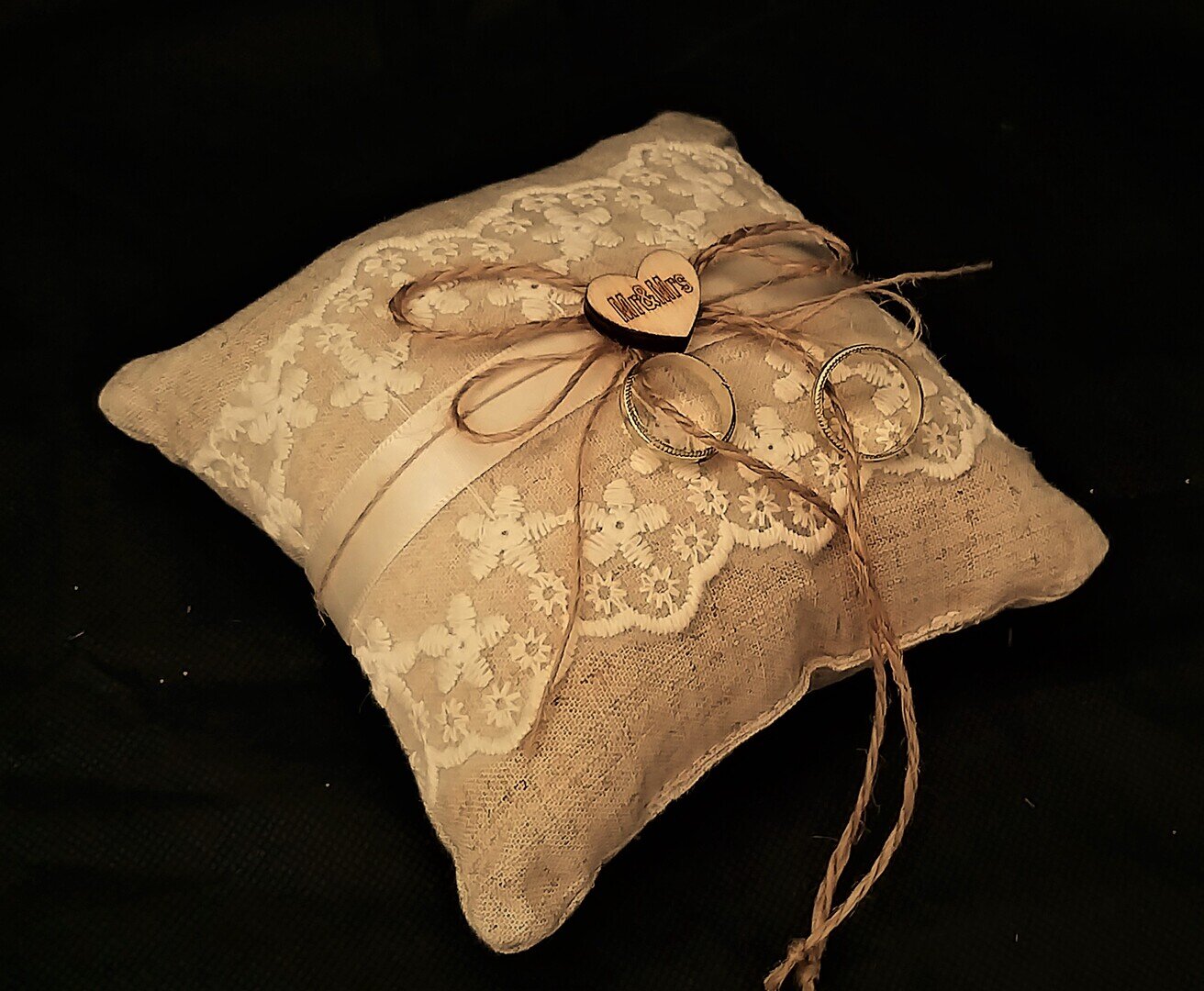 Vintage Ringkissen aus Jute