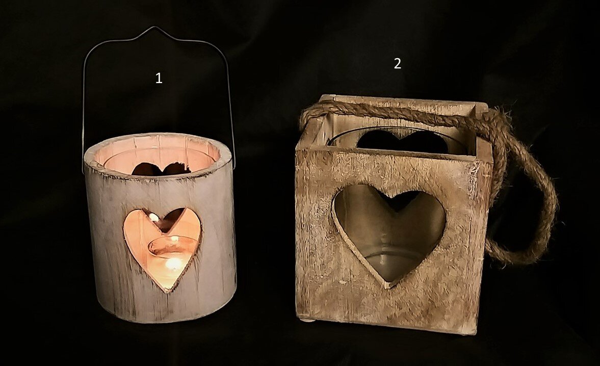 Vintage Windlichter aus Holz