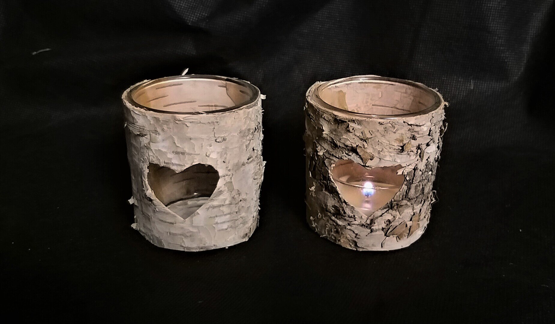 Kleine Vintage Teelichter aus Birke